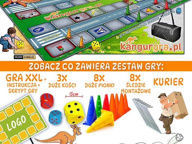 GRA XXL DZIECI BEZPIECZNE do skakania, nauki i zabawy od KangurGra.pl
