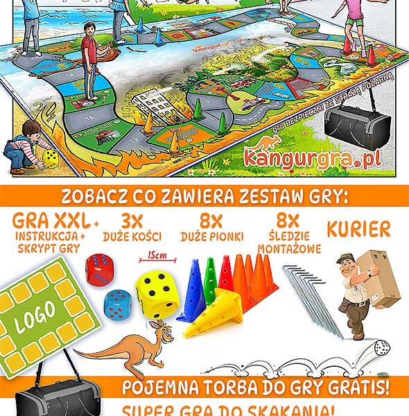 GRA XXL DZIECI BEZPIECZNE do skakania, nauki i zabawy od KangurGra.pl